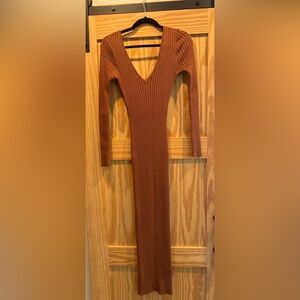 Naked Wardrobe V-neck Midi Dress